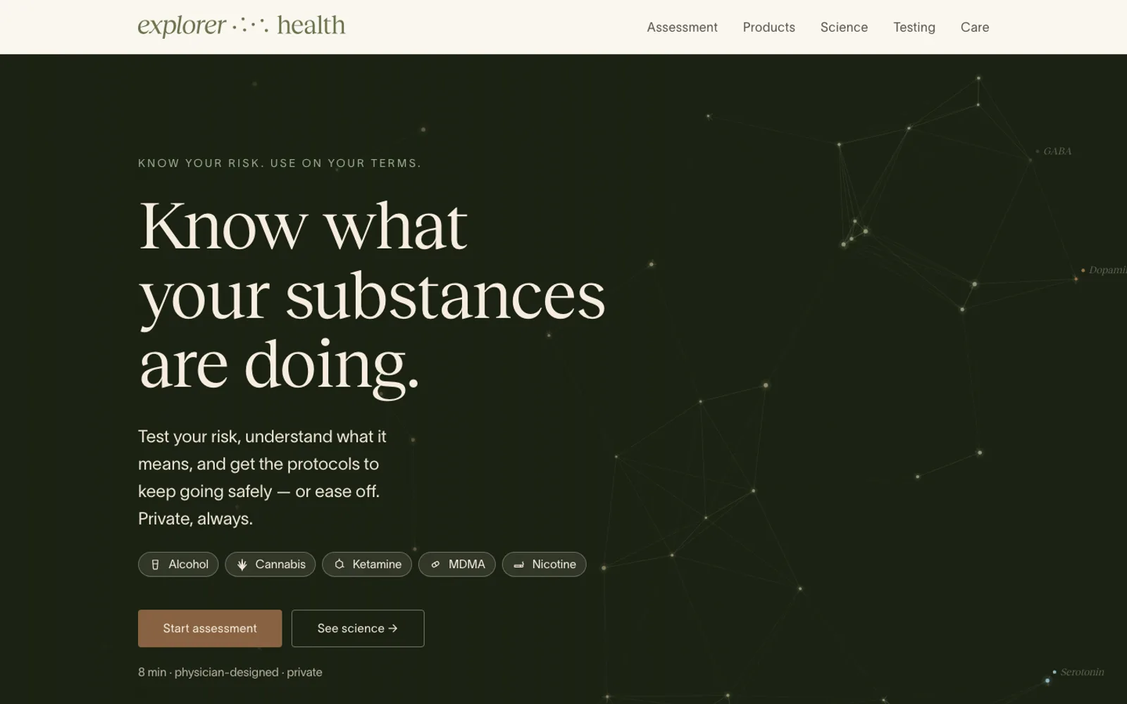 ExplorerHealth.co homepage screenshot.